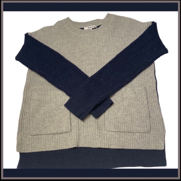 NWT MADEWELL PATCH POCKET COLOR BLOCK SWEATER - Picture 11 of 14